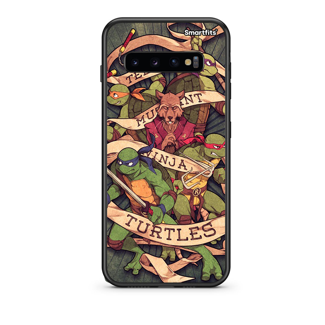 samsung s10 plus Ninja Turtles θήκη από τη Smartfits με σχέδιο στο πίσω μέρος και μαύρο περίβλημα | Smartphone case with colorful back and black bezels by Smartfits