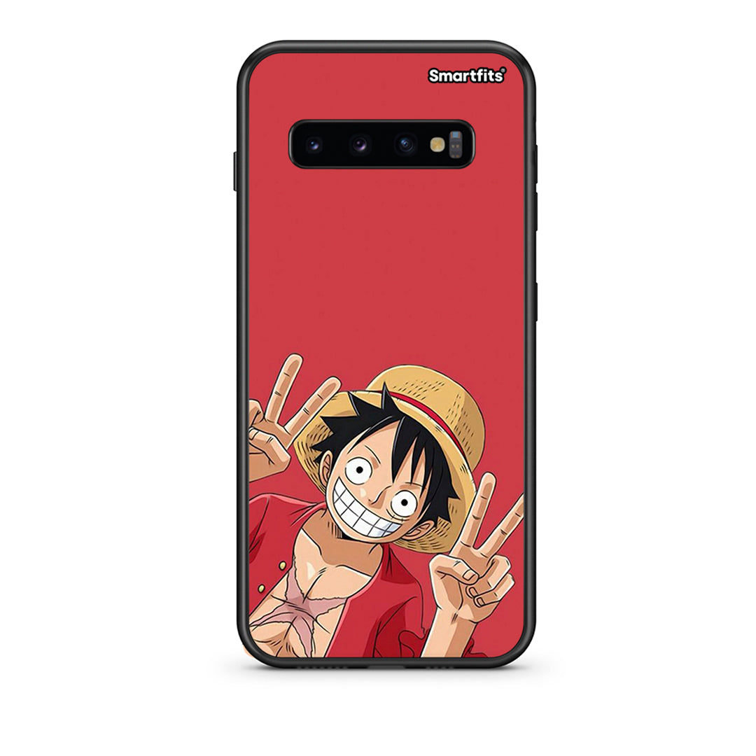 samsung s10 Pirate Luffy Θήκη από τη Smartfits με σχέδιο στο πίσω μέρος και μαύρο περίβλημα | Smartphone case with colorful back and black bezels by Smartfits