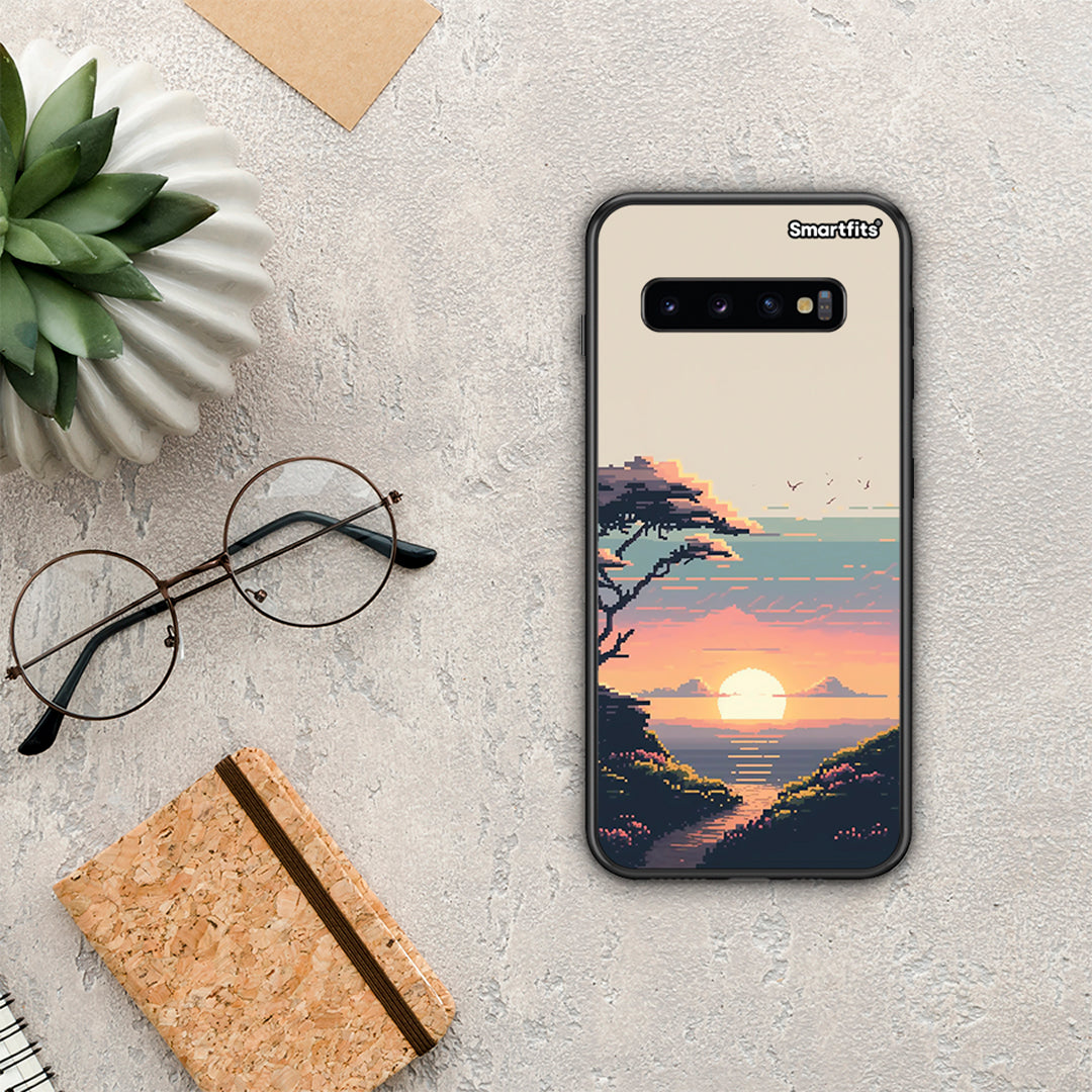 Pixel Sunset - Samsung Galaxy S10+ case