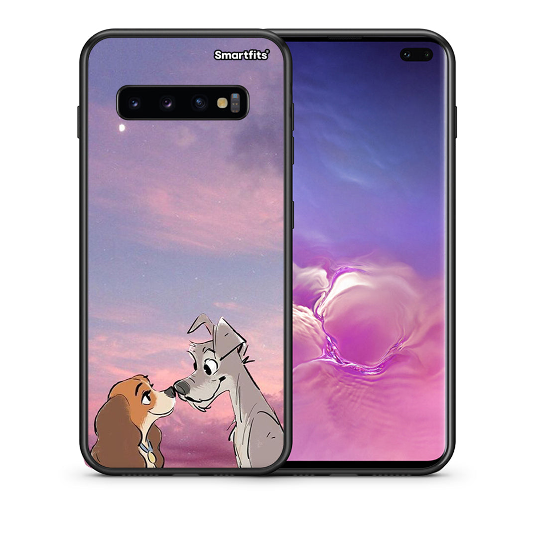 Θήκη Samsung S10+ Lady And Tramp από τη Smartfits με σχέδιο στο πίσω μέρος και μαύρο περίβλημα | Samsung S10+ Lady And Tramp case with colorful back and black bezels