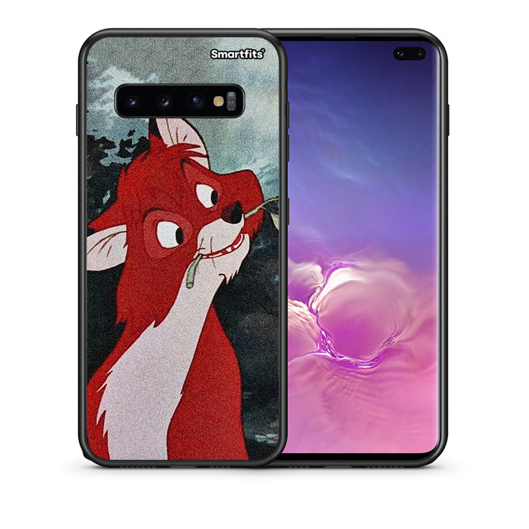 Θήκη Samsung S10+ Tod And Vixey Love 1 από τη Smartfits με σχέδιο στο πίσω μέρος και μαύρο περίβλημα | Samsung S10+ Tod And Vixey Love 1 case with colorful back and black bezels