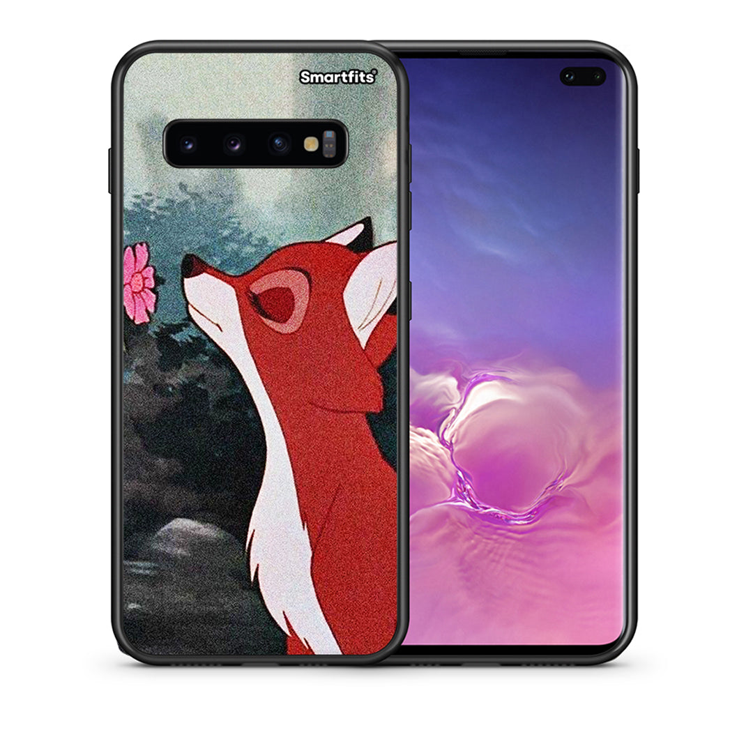 Θήκη Samsung S10+ Tod And Vixey Love 2 από τη Smartfits με σχέδιο στο πίσω μέρος και μαύρο περίβλημα | Samsung S10+ Tod And Vixey Love 2 case with colorful back and black bezels