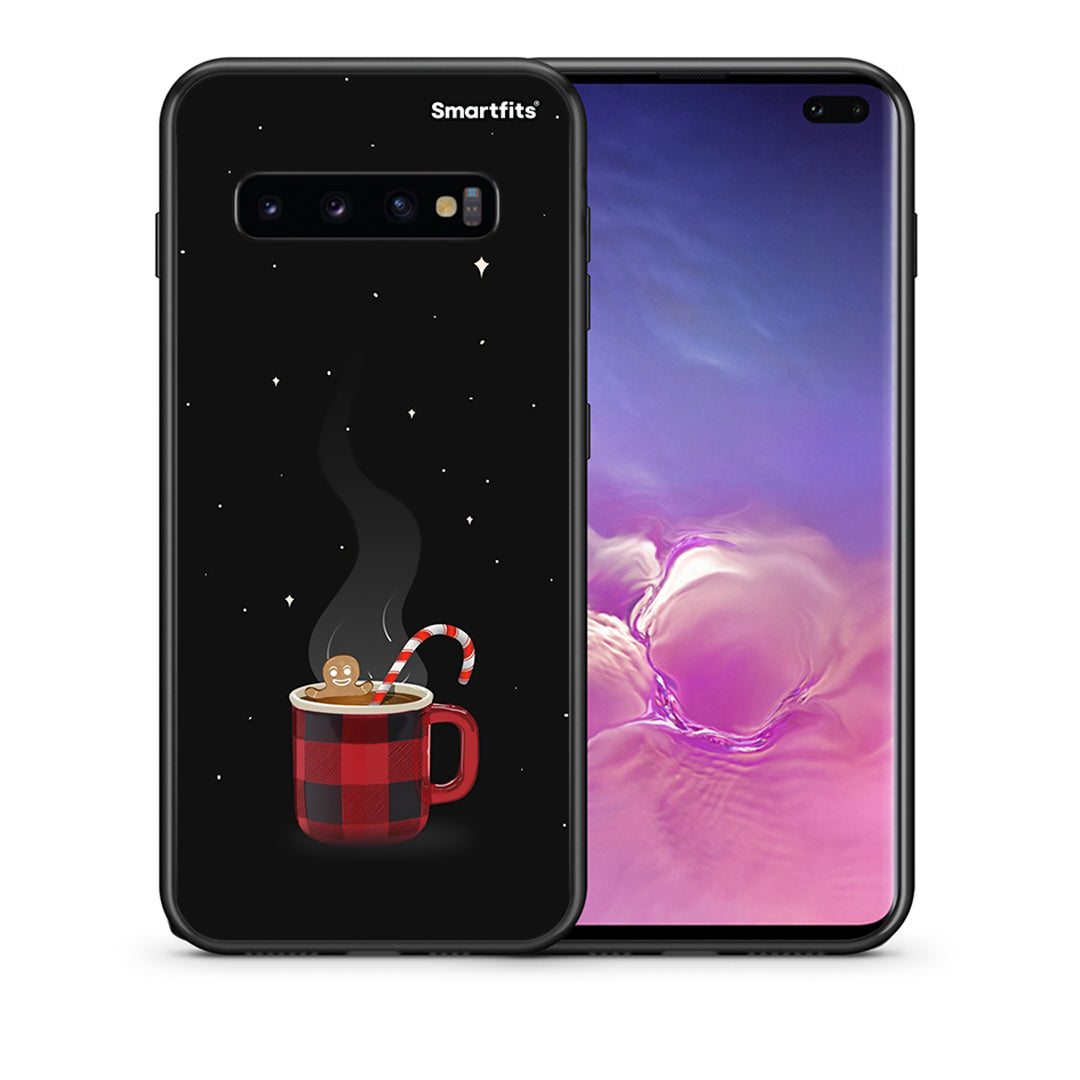 Θήκη Samsung S10+ Xmas Bathing από τη Smartfits με σχέδιο στο πίσω μέρος και μαύρο περίβλημα | Samsung S10+ Xmas Bathing case with colorful back and black bezels