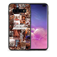 Thumbnail for Θήκη Samsung S10+ Xmas Collage από τη Smartfits με σχέδιο στο πίσω μέρος και μαύρο περίβλημα | Samsung S10+ Xmas Collage case with colorful back and black bezels