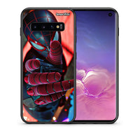 Thumbnail for Θήκη Samsung S10 Spider Hand από τη Smartfits με σχέδιο στο πίσω μέρος και μαύρο περίβλημα | Samsung S10 Spider Hand case with colorful back and black bezels