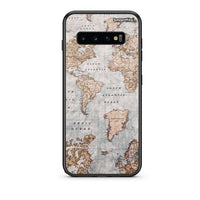Thumbnail for samsung s10 plus World Map Θήκη από τη Smartfits με σχέδιο στο πίσω μέρος και μαύρο περίβλημα | Smartphone case with colorful back and black bezels by Smartfits