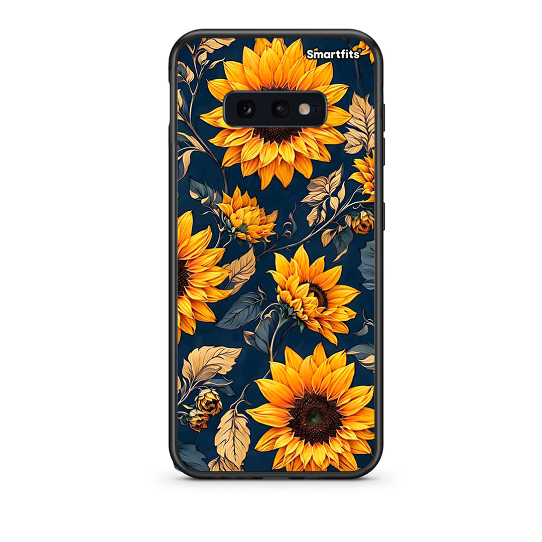samsung s10e Autumn Sunflowers Θήκη από τη Smartfits με σχέδιο στο πίσω μέρος και μαύρο περίβλημα | Smartphone case with colorful back and black bezels by Smartfits
