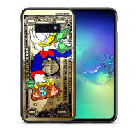 Thumbnail for Θήκη Samsung S10e Duck Money από τη Smartfits με σχέδιο στο πίσω μέρος και μαύρο περίβλημα | Samsung S10e Duck Money case with colorful back and black bezels