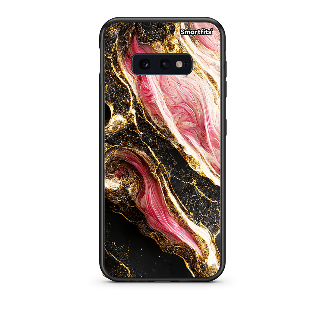samsung s10e Glamorous Pink Marble θήκη από τη Smartfits με σχέδιο στο πίσω μέρος και μαύρο περίβλημα | Smartphone case with colorful back and black bezels by Smartfits