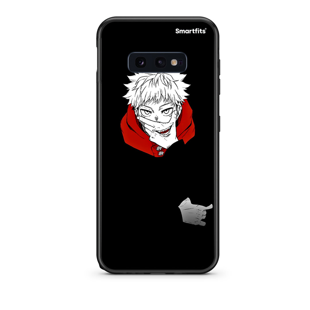 samsung s10e Itadori Anime θήκη από τη Smartfits με σχέδιο στο πίσω μέρος και μαύρο περίβλημα | Smartphone case with colorful back and black bezels by Smartfits