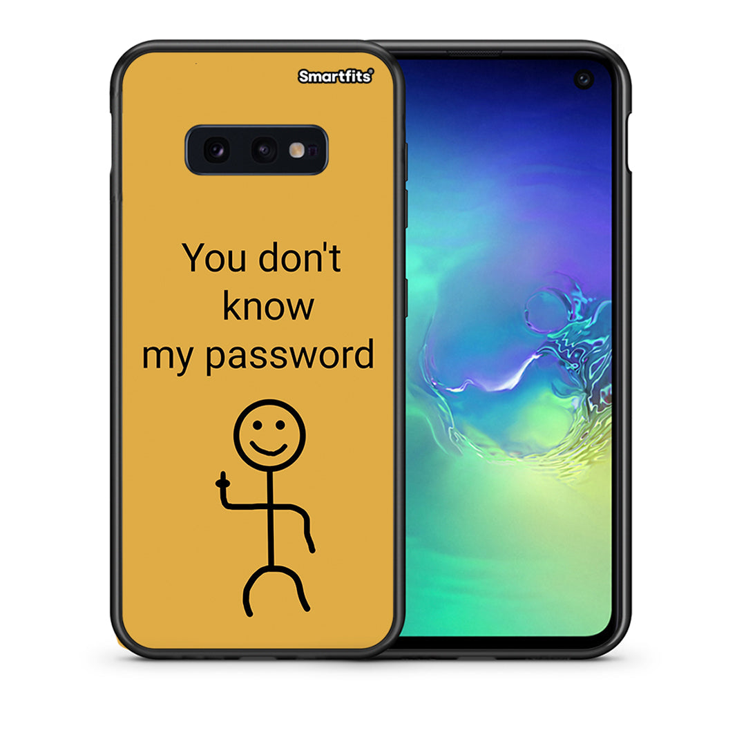 Θήκη Samsung S10e My Password από τη Smartfits με σχέδιο στο πίσω μέρος και μαύρο περίβλημα | Samsung S10e My Password case with colorful back and black bezels