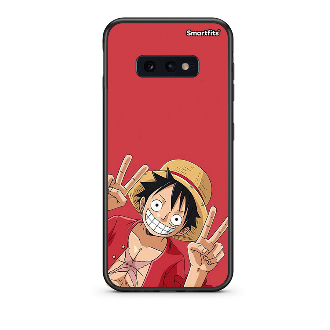 samsung s10e Pirate Luffy Θήκη από τη Smartfits με σχέδιο στο πίσω μέρος και μαύρο περίβλημα | Smartphone case with colorful back and black bezels by Smartfits