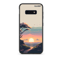 Thumbnail for samsung s10e Pixel Sunset Θήκη από τη Smartfits με σχέδιο στο πίσω μέρος και μαύρο περίβλημα | Smartphone case with colorful back and black bezels by Smartfits