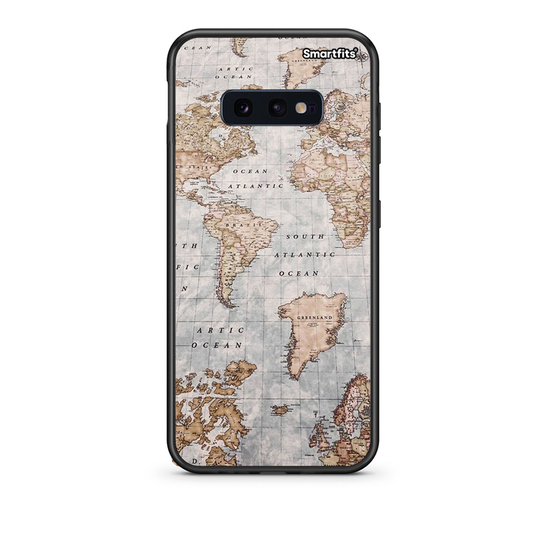 samsung s10e World Map Θήκη από τη Smartfits με σχέδιο στο πίσω μέρος και μαύρο περίβλημα | Smartphone case with colorful back and black bezels by Smartfits