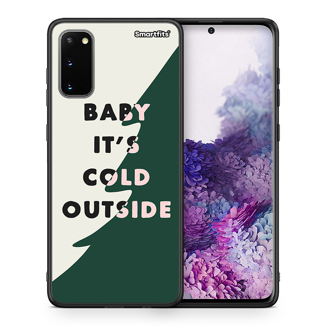 Θήκη Samsung S20 Cold Outside από τη Smartfits με σχέδιο στο πίσω μέρος και μαύρο περίβλημα | Samsung S20 Cold Outside case with colorful back and black bezels