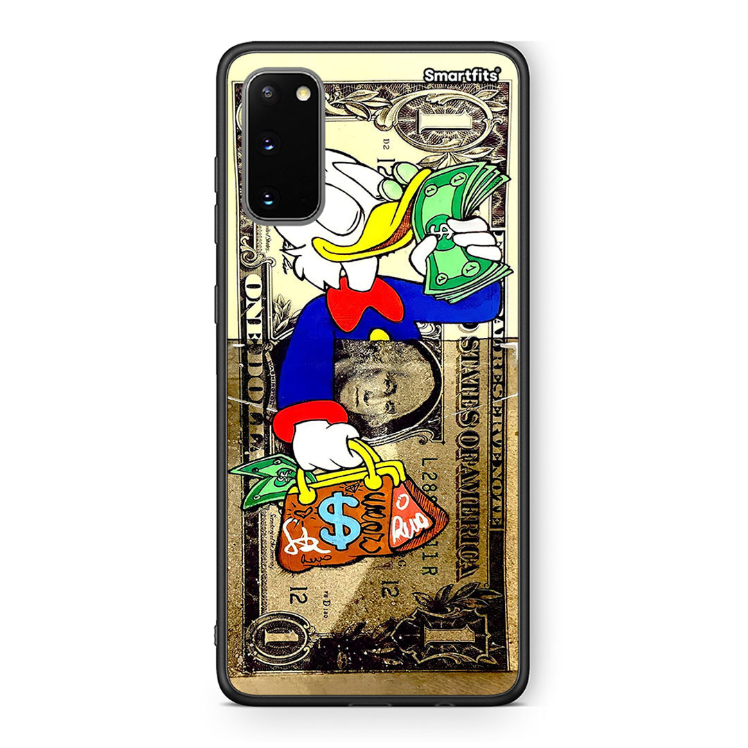 Samsung S20 Duck Money Θήκη από τη Smartfits με σχέδιο στο πίσω μέρος και μαύρο περίβλημα | Smartphone case with colorful back and black bezels by Smartfits