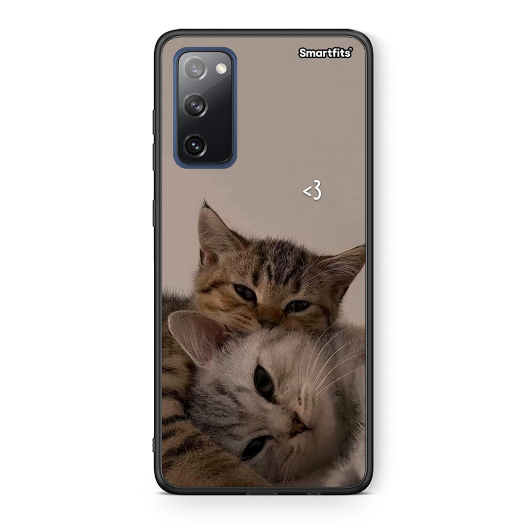 Θήκη Samsung S20 FE Cats In Love από τη Smartfits με σχέδιο στο πίσω μέρος και μαύρο περίβλημα | Samsung S20 FE Cats In Love case with colorful back and black bezels