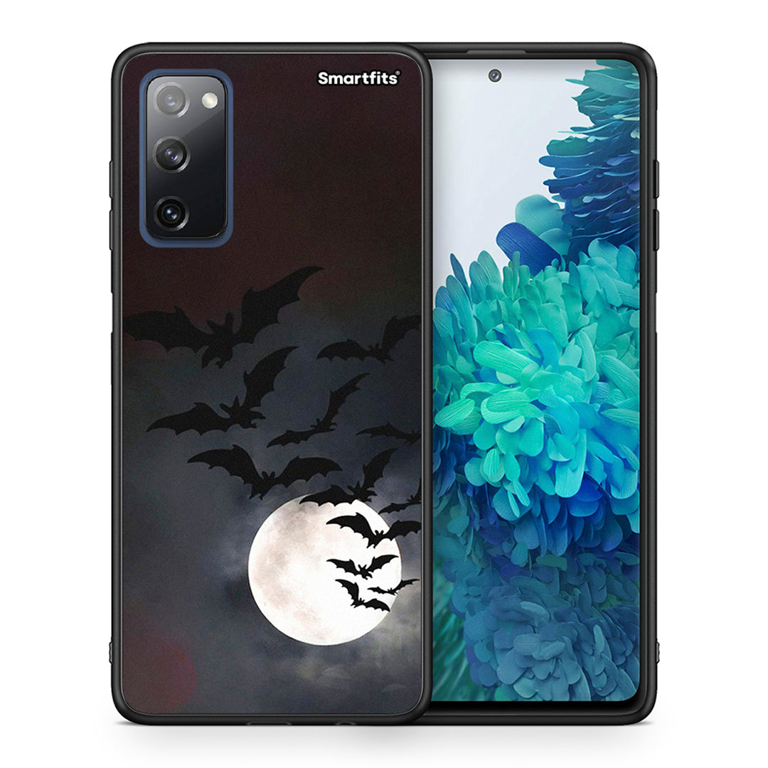 Θήκη Samsung S20 FE Halloween Bat Night από τη Smartfits με σχέδιο στο πίσω μέρος και μαύρο περίβλημα | Samsung S20 FE Halloween Bat Night case with colorful back and black bezels