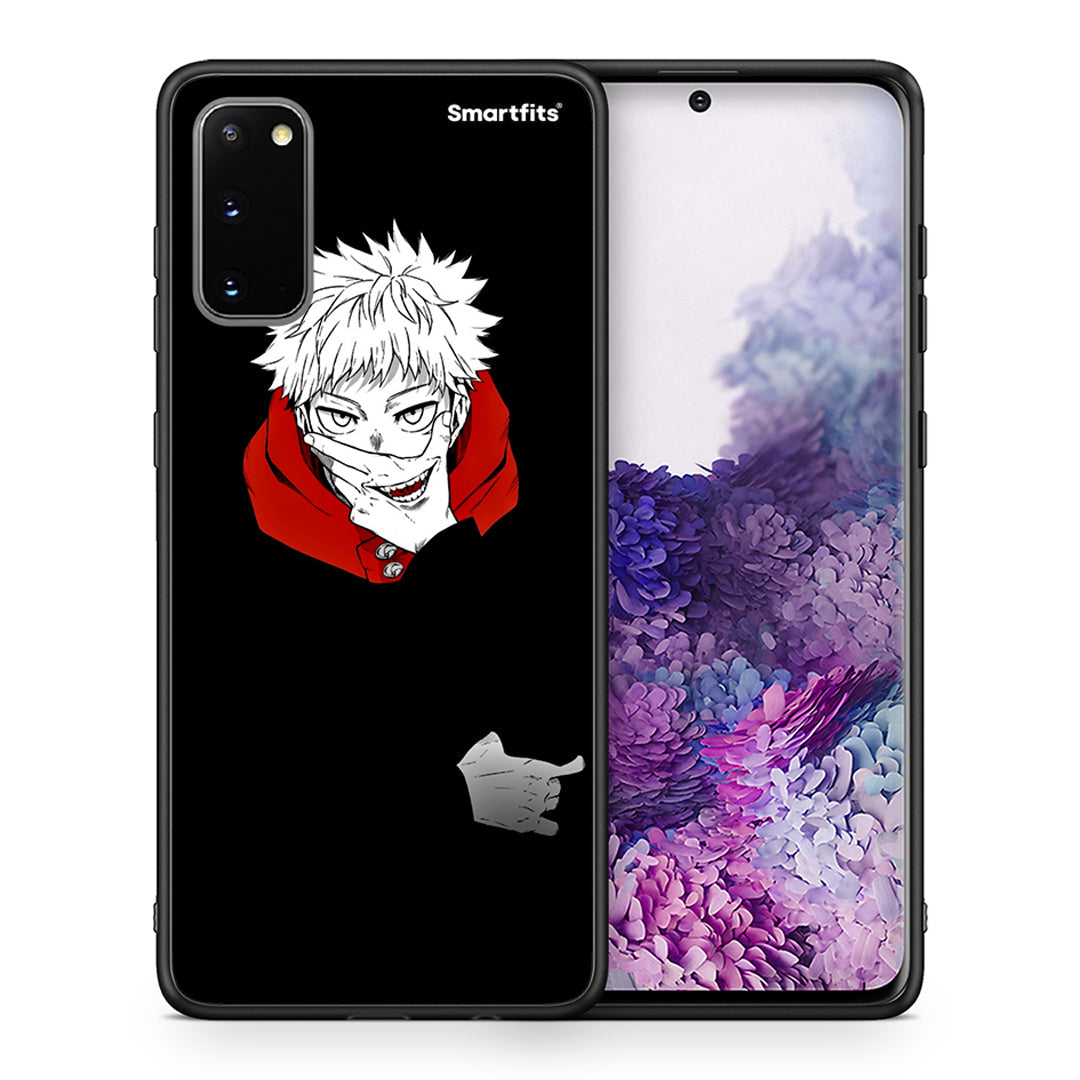 Θήκη Samsung S20 Itadori Anime από τη Smartfits με σχέδιο στο πίσω μέρος και μαύρο περίβλημα | Samsung S20 Itadori Anime case with colorful back and black bezels