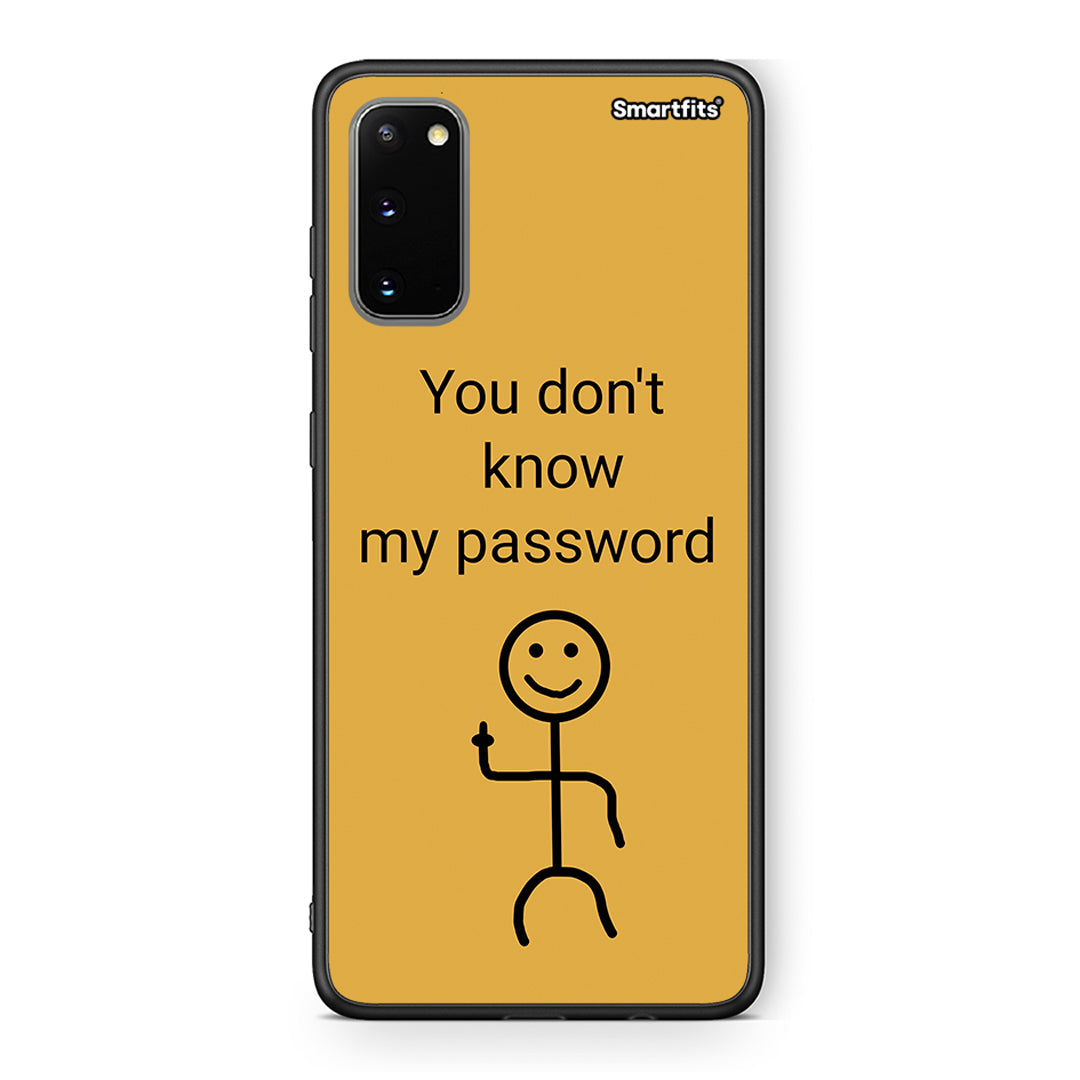 Samsung S20 My Password Θήκη από τη Smartfits με σχέδιο στο πίσω μέρος και μαύρο περίβλημα | Smartphone case with colorful back and black bezels by Smartfits