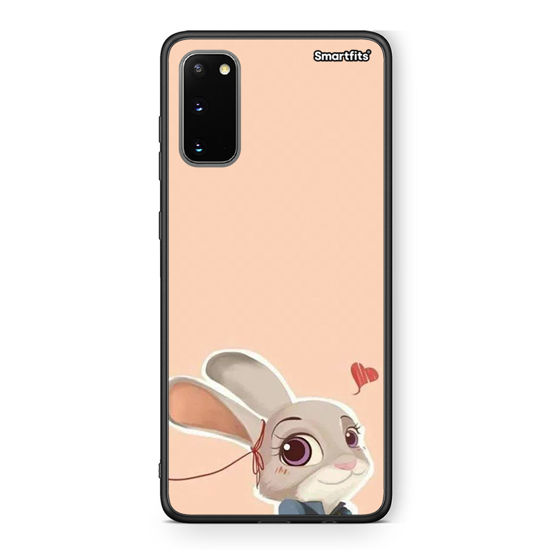 Samsung S20 Nick Wilde And Judy Hopps Love 2 θήκη από τη Smartfits με σχέδιο στο πίσω μέρος και μαύρο περίβλημα | Smartphone case with colorful back and black bezels by Smartfits