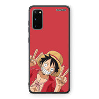 Thumbnail for Samsung S20 Pirate Luffy Θήκη από τη Smartfits με σχέδιο στο πίσω μέρος και μαύρο περίβλημα | Smartphone case with colorful back and black bezels by Smartfits