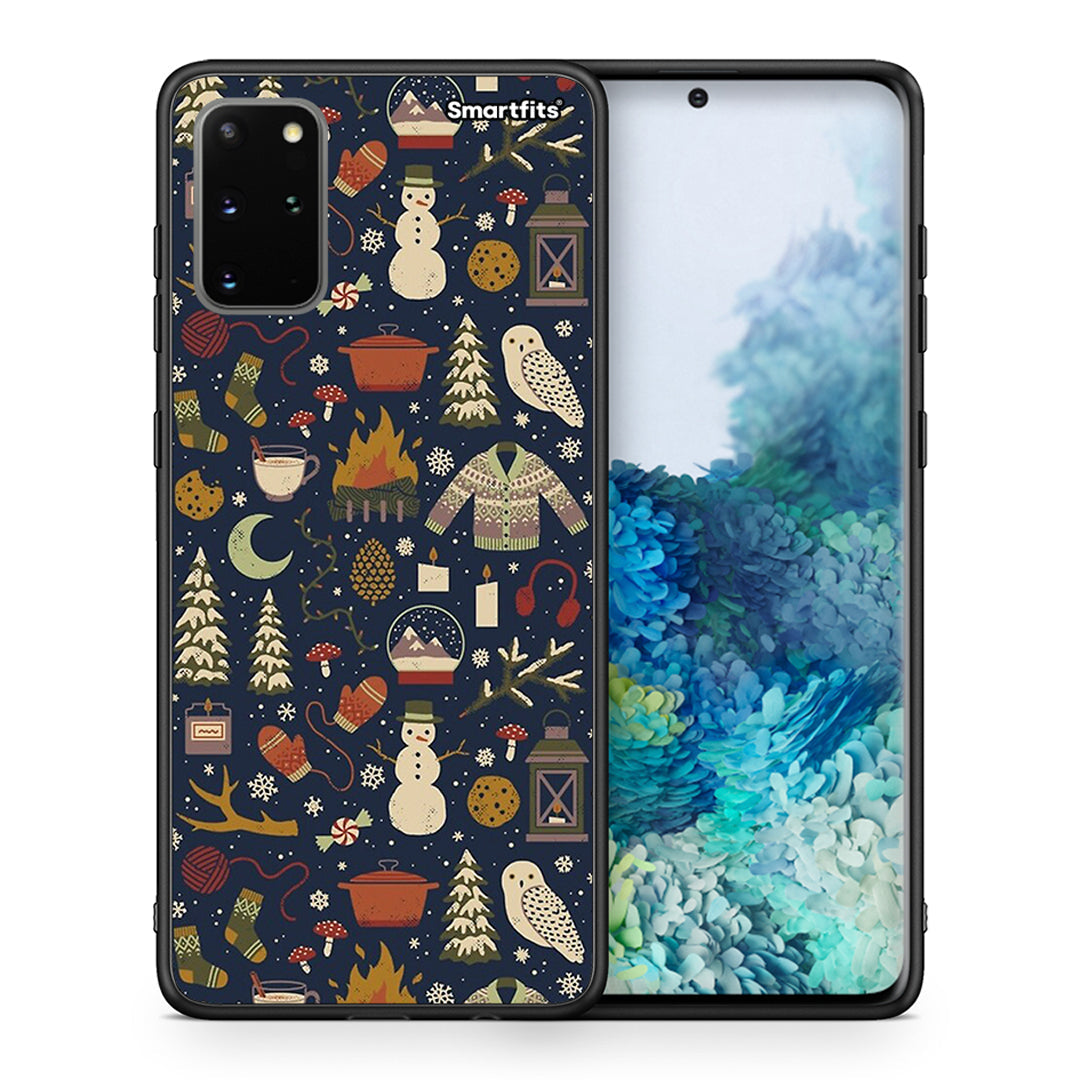 Θήκη Samsung S20 Plus Christmas Elements από τη Smartfits με σχέδιο στο πίσω μέρος και μαύρο περίβλημα | Samsung S20 Plus Christmas Elements case with colorful back and black bezels