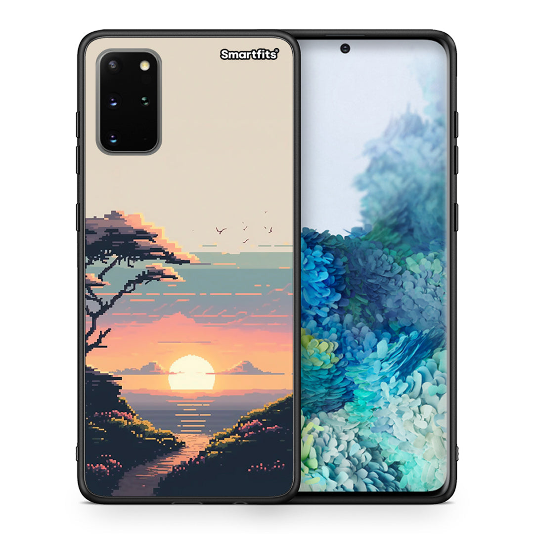 Θήκη Samsung S20 Plus Pixel Sunset από τη Smartfits με σχέδιο στο πίσω μέρος και μαύρο περίβλημα | Samsung S20 Plus Pixel Sunset case with colorful back and black bezels