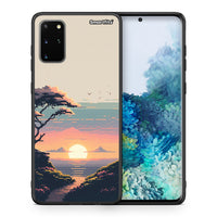 Thumbnail for Θήκη Samsung S20 Plus Pixel Sunset από τη Smartfits με σχέδιο στο πίσω μέρος και μαύρο περίβλημα | Samsung S20 Plus Pixel Sunset case with colorful back and black bezels
