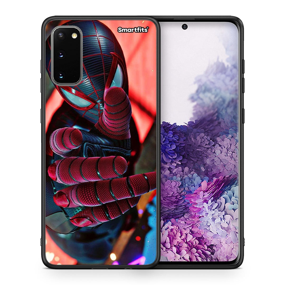 Θήκη Samsung S20 Spider Hand από τη Smartfits με σχέδιο στο πίσω μέρος και μαύρο περίβλημα | Samsung S20 Spider Hand case with colorful back and black bezels