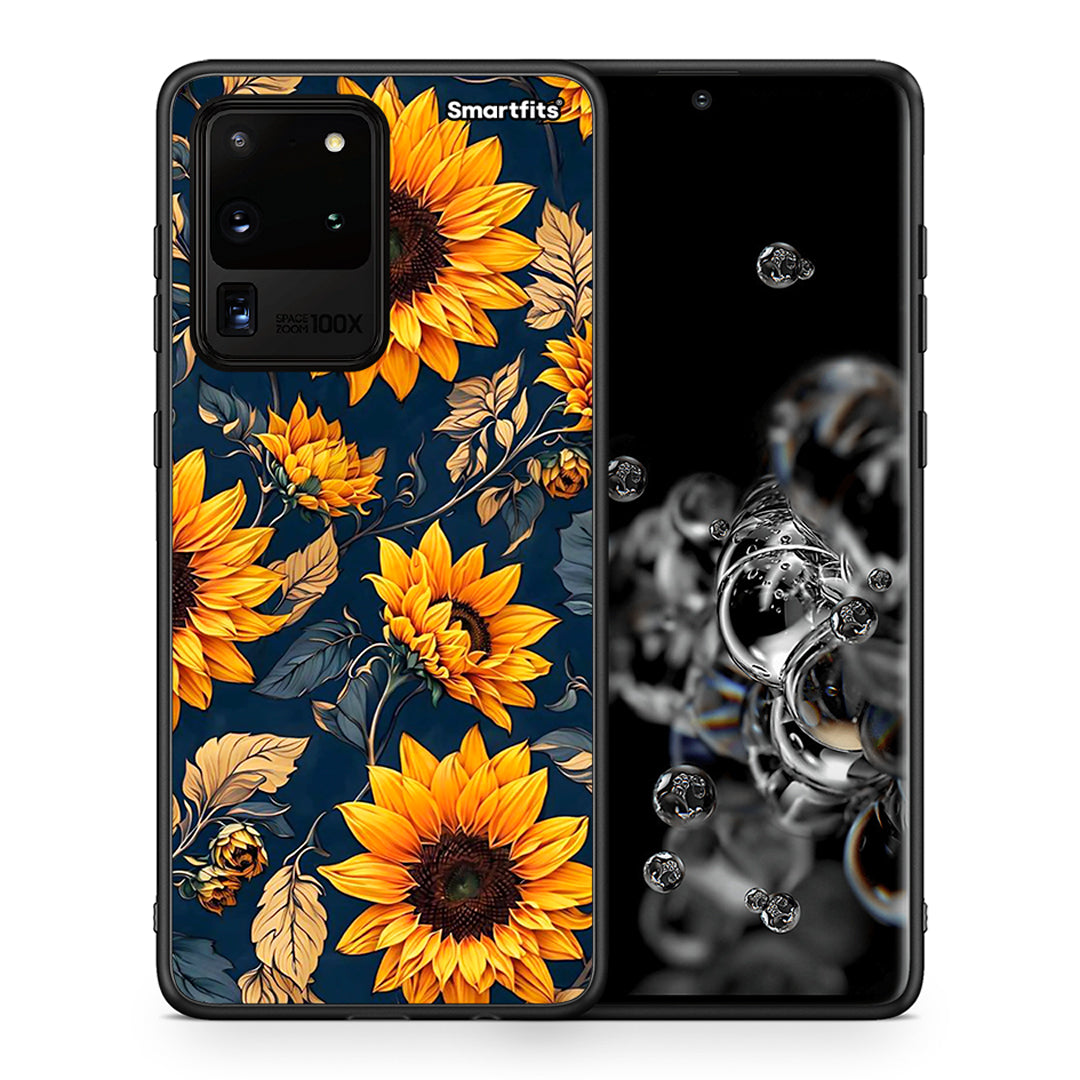 Θήκη Samsung S20 Ultra Autumn Sunflowers από τη Smartfits με σχέδιο στο πίσω μέρος και μαύρο περίβλημα | Samsung S20 Ultra Autumn Sunflowers case with colorful back and black bezels