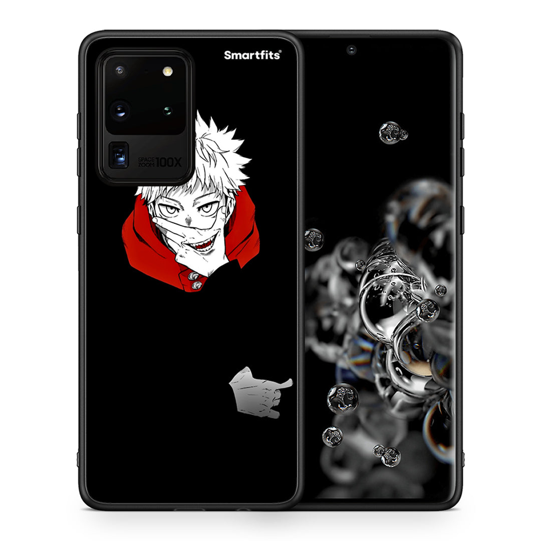 Θήκη Samsung S20 Ultra Itadori Anime από τη Smartfits με σχέδιο στο πίσω μέρος και μαύρο περίβλημα | Samsung S20 Ultra Itadori Anime case with colorful back and black bezels