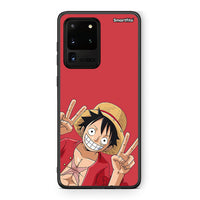 Thumbnail for Samsung S20 Ultra Pirate Luffy Θήκη από τη Smartfits με σχέδιο στο πίσω μέρος και μαύρο περίβλημα | Smartphone case with colorful back and black bezels by Smartfits