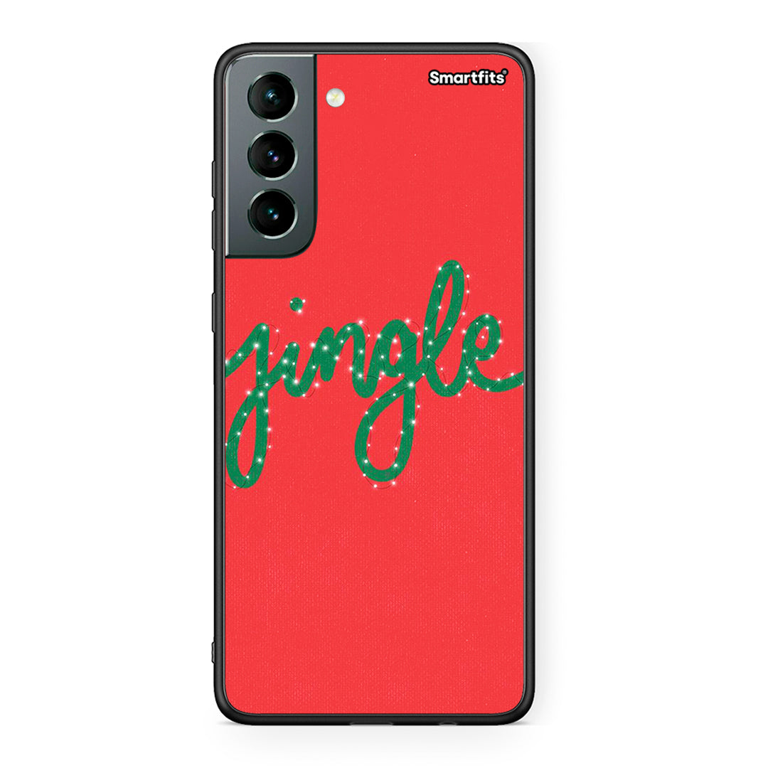 Samsung S21 Jingle Xmas θήκη από τη Smartfits με σχέδιο στο πίσω μέρος και μαύρο περίβλημα | Smartphone case with colorful back and black bezels by Smartfits