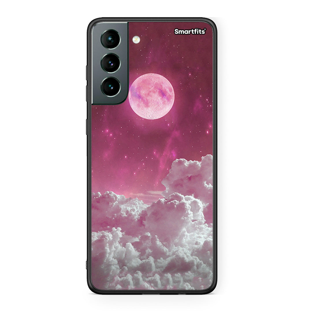 Samsung S21 Pink Moon Θήκη από τη Smartfits με σχέδιο στο πίσω μέρος και μαύρο περίβλημα | Smartphone case with colorful back and black bezels by Smartfits