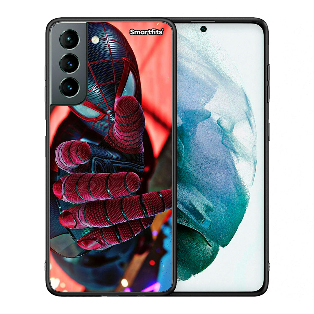 Θήκη Samsung S21 Spider Hand από τη Smartfits με σχέδιο στο πίσω μέρος και μαύρο περίβλημα | Samsung S21 Spider Hand case with colorful back and black bezels