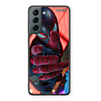 Thumbnail for Samsung S21 Spider Hand Θήκη από τη Smartfits με σχέδιο στο πίσω μέρος και μαύρο περίβλημα | Smartphone case with colorful back and black bezels by Smartfits