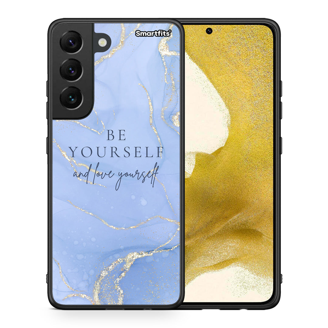 Θήκη Samsung S22 Be Yourself από τη Smartfits με σχέδιο στο πίσω μέρος και μαύρο περίβλημα | Samsung S22 Be Yourself case with colorful back and black bezels