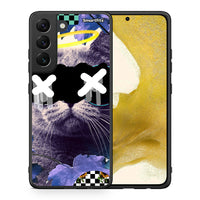 Thumbnail for Θήκη Samsung S22 Cat Collage από τη Smartfits με σχέδιο στο πίσω μέρος και μαύρο περίβλημα | Samsung S22 Cat Collage case with colorful back and black bezels