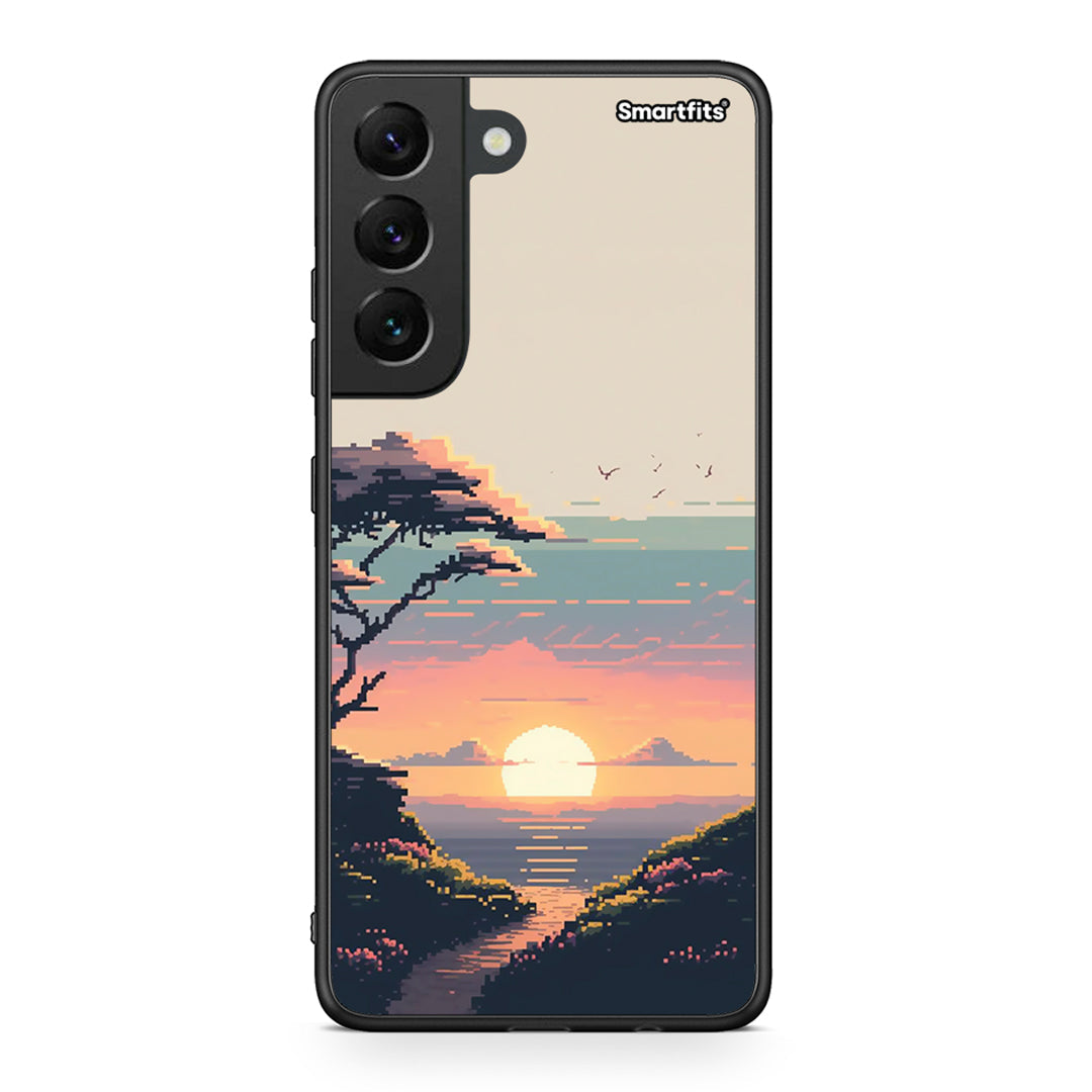Samsung S22 Pixel Sunset Θήκη από τη Smartfits με σχέδιο στο πίσω μέρος και μαύρο περίβλημα | Smartphone case with colorful back and black bezels by Smartfits