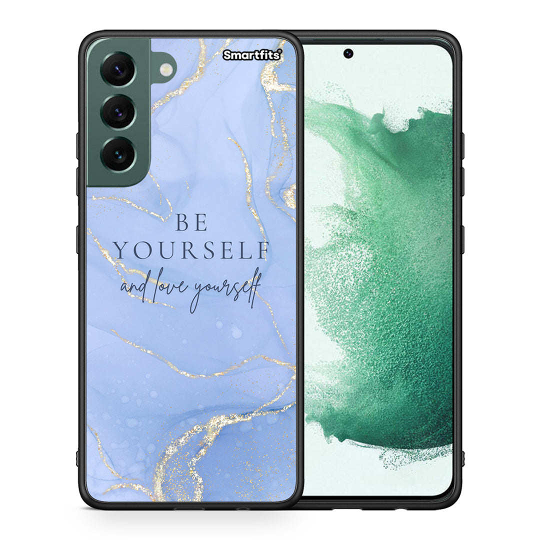 Θήκη Samsung S22 Plus Be Yourself από τη Smartfits με σχέδιο στο πίσω μέρος και μαύρο περίβλημα | Samsung S22 Plus Be Yourself case with colorful back and black bezels