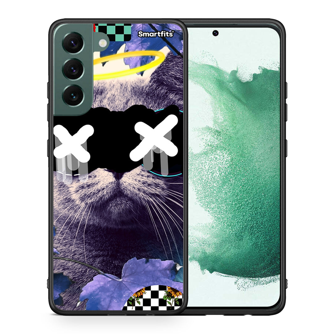 Θήκη Samsung S22 Plus Cat Collage από τη Smartfits με σχέδιο στο πίσω μέρος και μαύρο περίβλημα | Samsung S22 Plus Cat Collage case with colorful back and black bezels