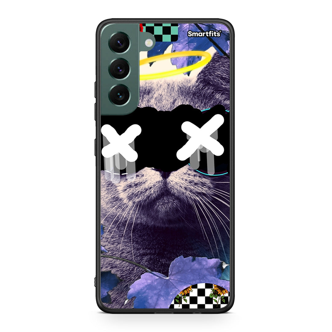 Samsung S22 Plus Cat Collage θήκη από τη Smartfits με σχέδιο στο πίσω μέρος και μαύρο περίβλημα | Smartphone case with colorful back and black bezels by Smartfits