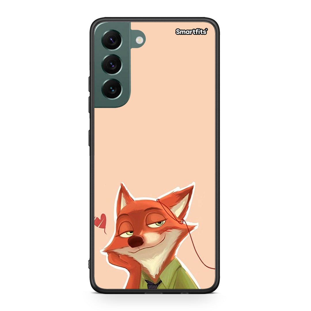 Samsung S22 Plus Nick Wilde And Judy Hopps Love 1 θήκη από τη Smartfits με σχέδιο στο πίσω μέρος και μαύρο περίβλημα | Smartphone case with colorful back and black bezels by Smartfits