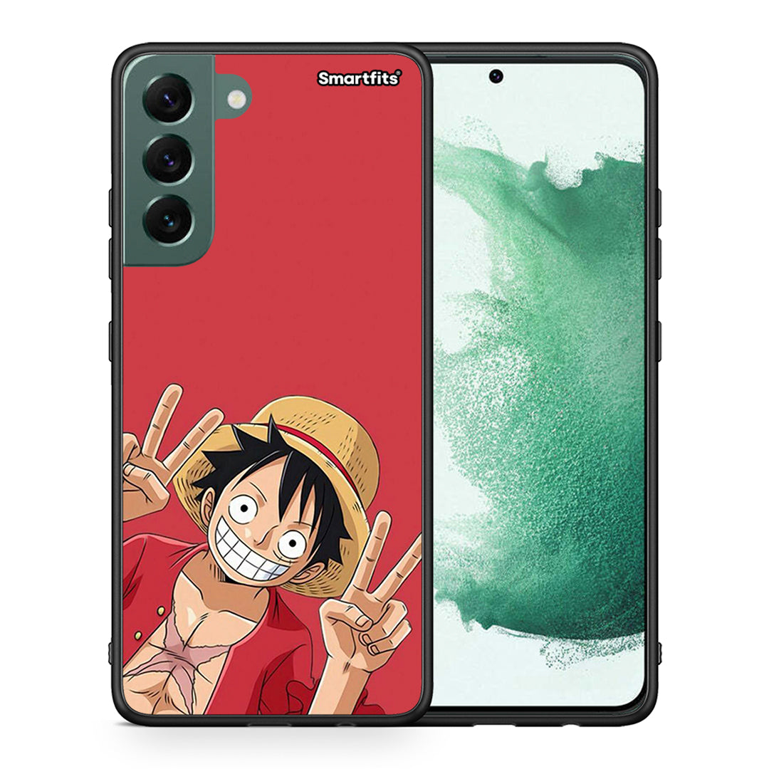 Θήκη Samsung S22 Plus Pirate Luffy από τη Smartfits με σχέδιο στο πίσω μέρος και μαύρο περίβλημα | Samsung S22 Plus Pirate Luffy case with colorful back and black bezels