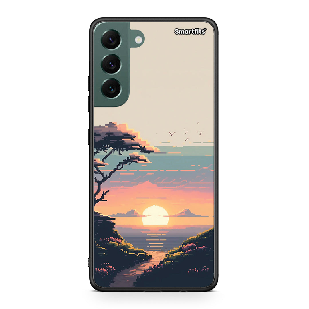 Samsung S22 Plus Pixel Sunset Θήκη από τη Smartfits με σχέδιο στο πίσω μέρος και μαύρο περίβλημα | Smartphone case with colorful back and black bezels by Smartfits