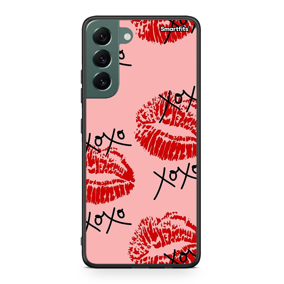 Samsung S22 Plus XOXO Lips θήκη από τη Smartfits με σχέδιο στο πίσω μέρος και μαύρο περίβλημα | Smartphone case with colorful back and black bezels by Smartfits