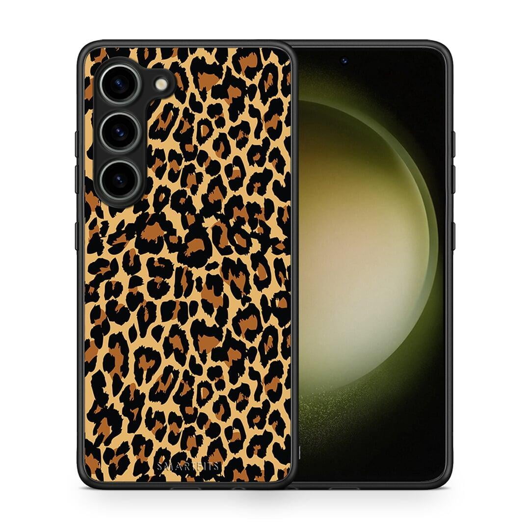 Θήκη Samsung Galaxy S23 Animal Leopard από τη Smartfits με σχέδιο στο πίσω μέρος και μαύρο περίβλημα | Samsung Galaxy S23 Animal Leopard Case with Colorful Back and Black Bezels