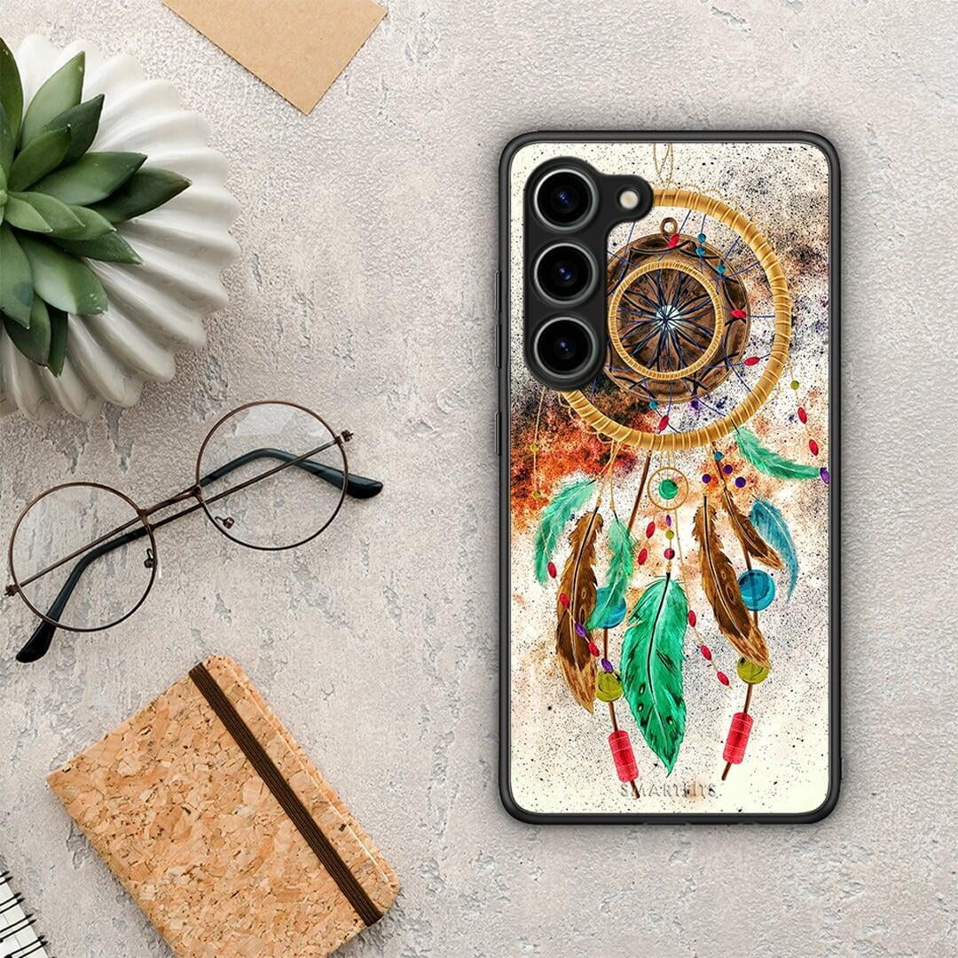 Θήκη Samsung Galaxy S23 Boho DreamCatcher από τη Smartfits με σχέδιο στο πίσω μέρος και μαύρο περίβλημα | Samsung Galaxy S23 Boho DreamCatcher Case with Colorful Back and Black Bezels