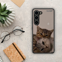 Thumbnail for Θήκη Samsung Galaxy S23 Cats In Love από τη Smartfits με σχέδιο στο πίσω μέρος και μαύρο περίβλημα | Samsung Galaxy S23 Cats In Love Case with Colorful Back and Black Bezels